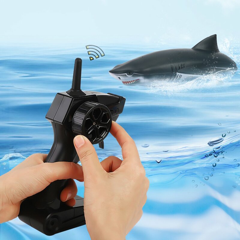 Bateau rapide requin télécommandé, jouet de 2.4G, échelle 1:18, haute Simulation, piscine, salle de bain, bateau requin télécommandé