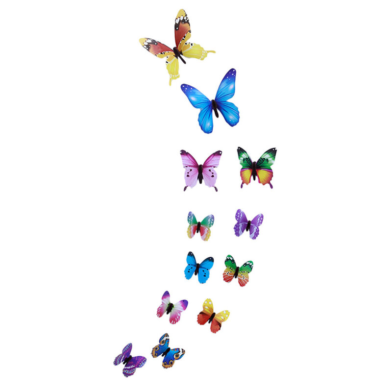 12 pçs borboleta luminosa design decalque arte adesivos de parede quarto magnético decoração para casa diy adesivos stickertjes papel de parede decoração