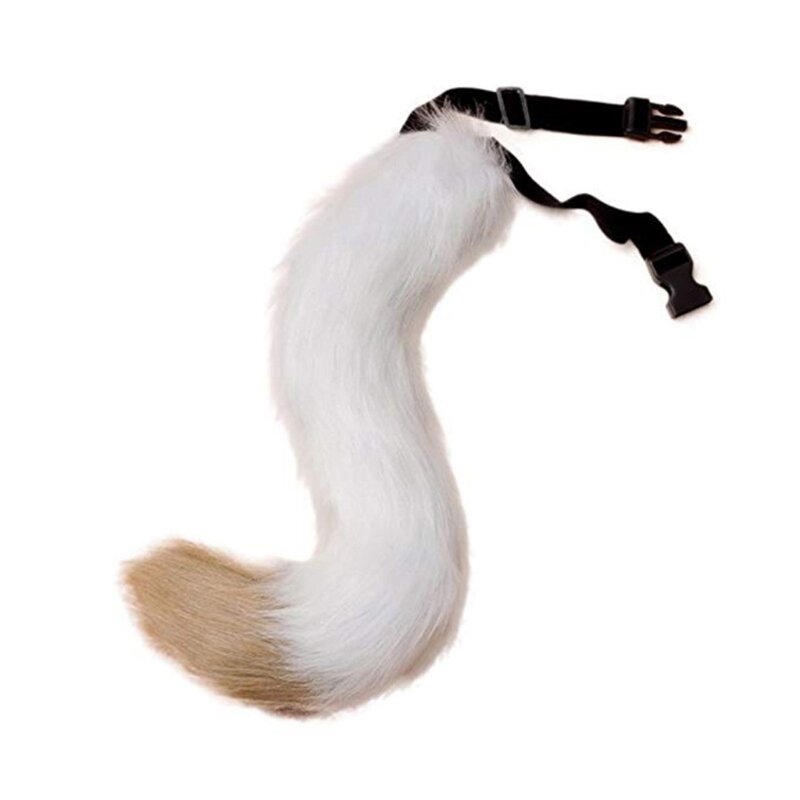 Faux Fur Animal Bendable Tail Furry Wolf Dog Anime Halloween Cosplay Party Prop L41B