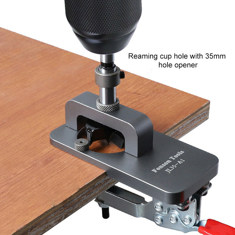 35mm Hinge Boring Jig Kit  Alloy Hole Opener Template Woodworking Hole Puncher Drilling Guide Locator Surport Dropshipping