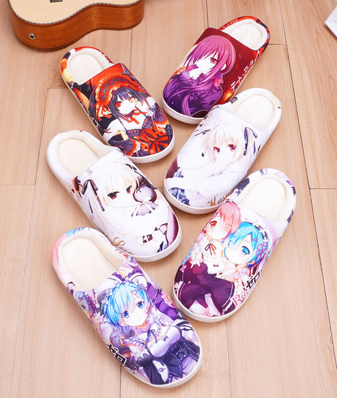 Pantofole Anime calde invernali per uomo donna bambini ragazze My Hero Academia Midoriya Izuku Bakugou Demon Slayer Cosplay scarpe carine
