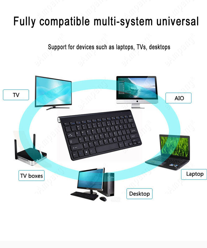 Беспроводная клавиатура, мышь, комбо для ноутбука, планшета Mac, ПК, AZERTY, русская, испанская, Арабская, Корейская клавиатура, мышь Combo 2,4G