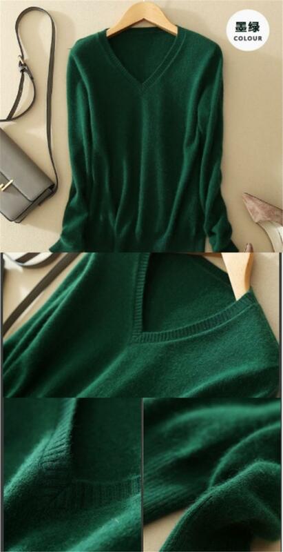 Pull col en V pour femme, en tissu de laine de haute qualité, nouvelle collection, offre spéciale, SWV03