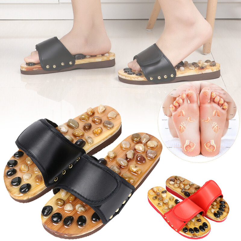 Wholesale Pebble Stone Foot Massage Slippers Reflexology Feet Elderly Acupuncture Health Shoes Sandals Slippers Healthy Massager
