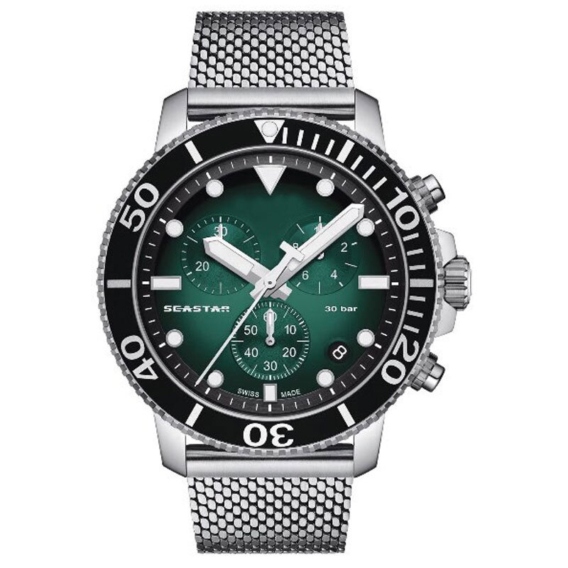 Водонепроницаемые кварцевые часы Seastar T120417A ETA G10212 мужские спортивные часы с резиновым ремешком T125617A