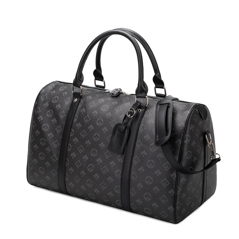 Модная дорожная сумка-тоут для мужчин и женщин, классический чемодан из искусственной кожи, портативные вместительные легкие дорожные сумк...