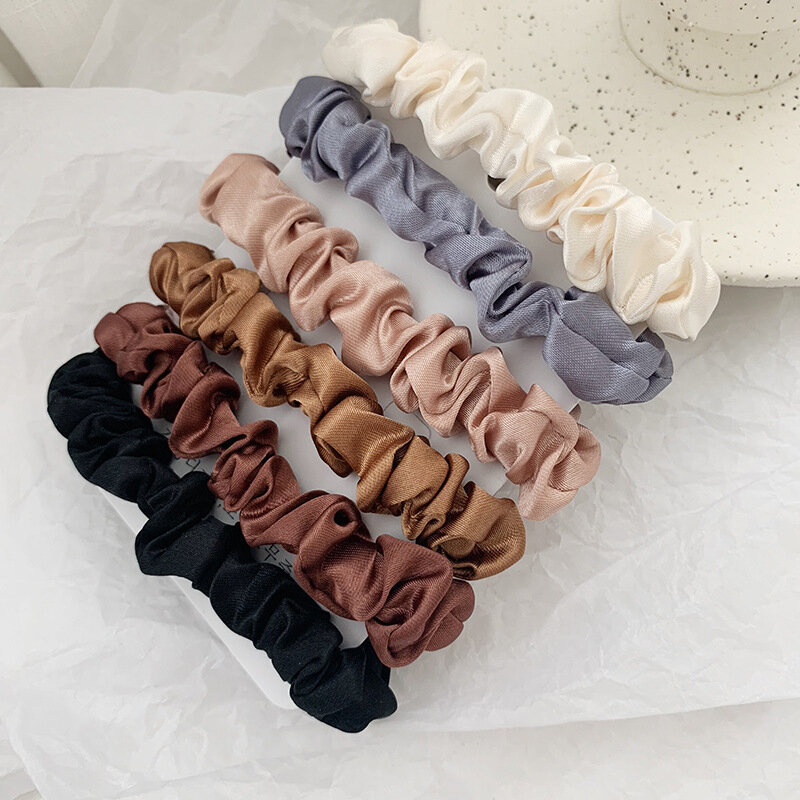 Womens Hair Accesorios Ladies Solid color Bows Scrunchies Ponytail Female Scrunchy Elastic Ropes Headwear For Women
