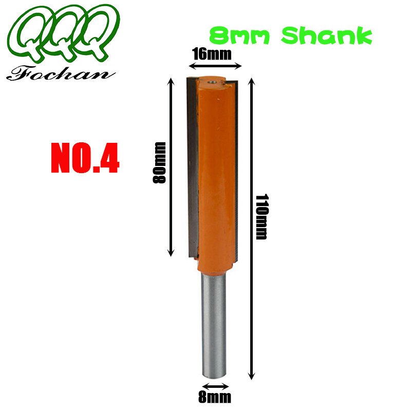 QQQ-brocas de limpieza larga, fresadora inferior, vástago de 8mm, 1 Uds.