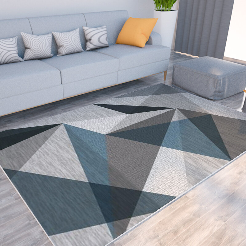 Tapis de tapis lavable d'automne et d'hiver pour le salon tapis de sol géométrique d'impression moderne lavable pour la chambre de tapis de salon