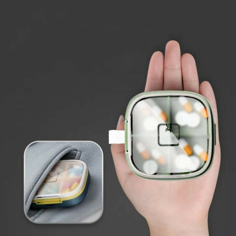 Caja de pastillas de medicina impermeable de 6 rejillas, estuche de viaje para pastillas, contenedor de vitaminas, caja de plástico, organizador de cápsulas para tabletas pastillero semanal pastilleros de medicinas