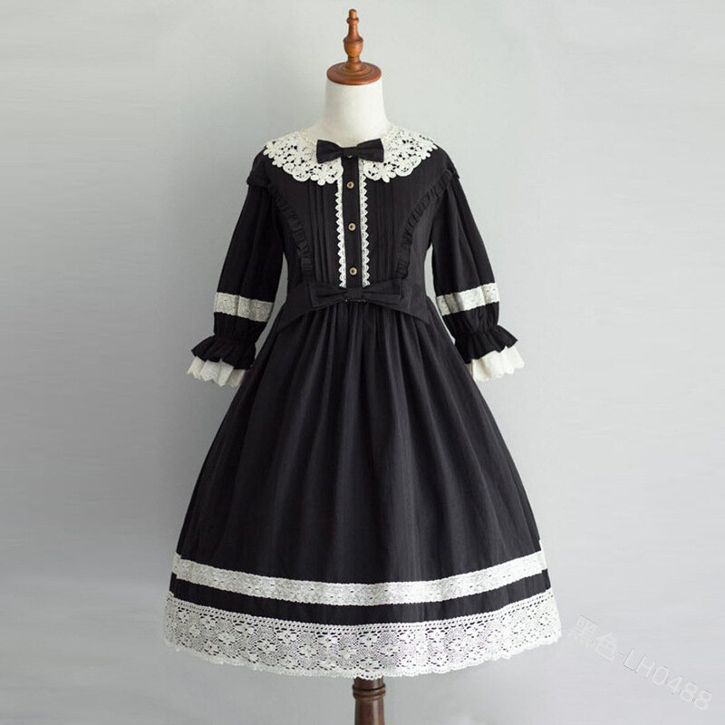 Gothic Lolita Dress Victorian Medieval Lace Black Pink Dress Women Princess Dress Girl Halloween Costume For Girls Plus Size 5XL