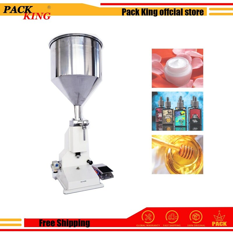 Pneumatic Filling Machine Paste Manual Filler 50ml For Cream Honey Shampoo Lotion Cosmetic Liquid Perfume With Foot Pedal A02