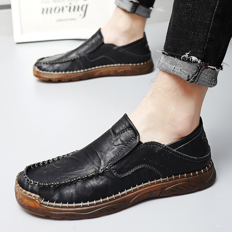 2021 New Men Shoes Luxury Brand Slip On Driving Shoes Fashion Leather Casual Shoes Classic Moccasins Loafers For Men Big Size