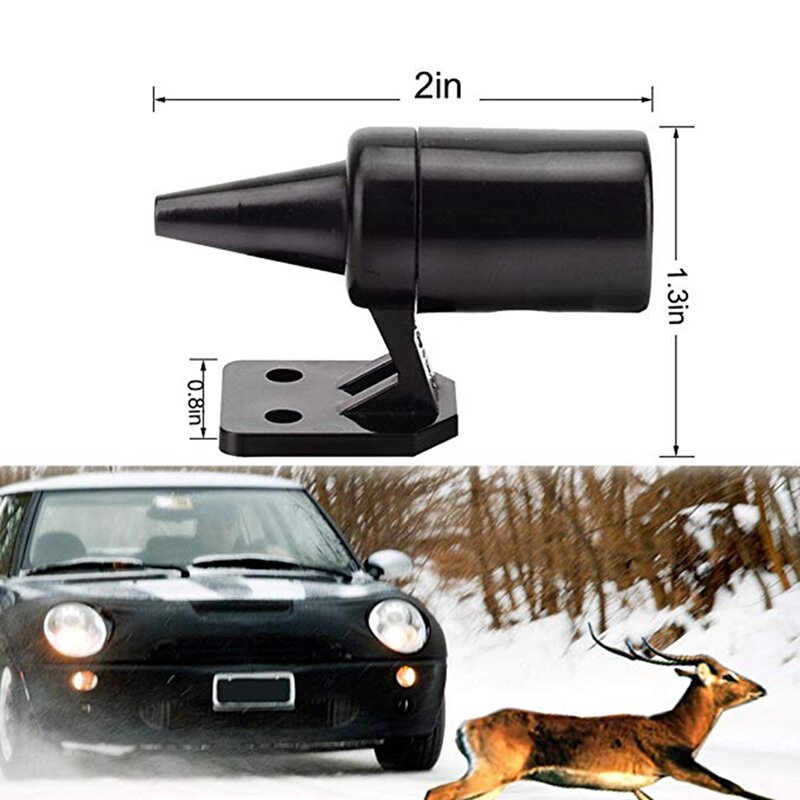 Alerta de ciervos para vehículos, evita colisiones de ciervos, advertencia ultrasónica negra de vida salvaje para Auto, motocicleta, camión, Suv