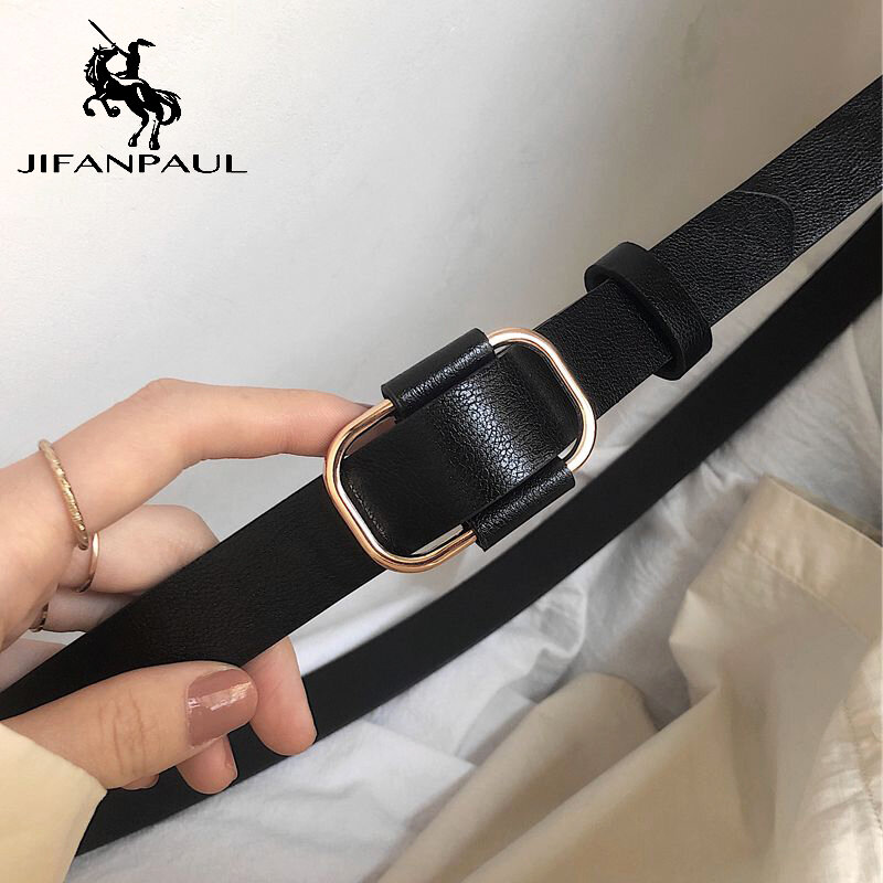 JIFANPAUL Ladies luxury brand retro belt new hollow fashion alloy pin buckle with student jeans punk leather belt free shipping
