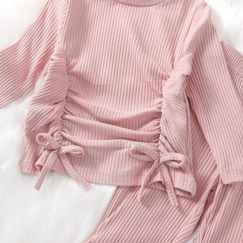 Conjuntos de roupas das meninas da criança crianças outono inverno t camisa calças terno natal meninas malha roupas rosa crianças roupas