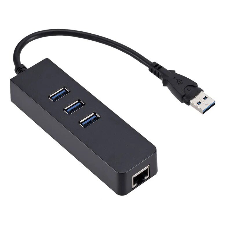 USB3.0 концентратор гигабитный сетевой карты Usb к Rj45 Внешний проводной сетевой карты с 3-портовый хаб