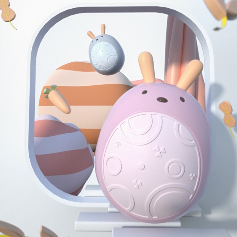 Sonajero con forma de conejo para bebé, juguete de música con mecanismo de relojería, L41D