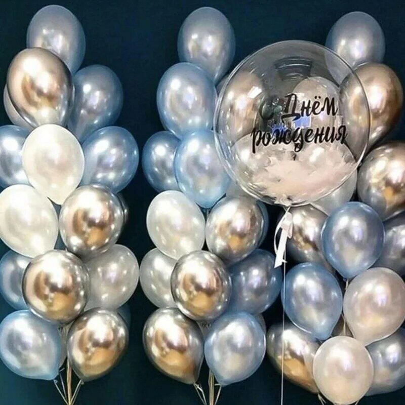 Ouro metálico prata chrome balão bolha transparente feliz aniversário decorações da festa de casamento bobo adesivo suprimentos