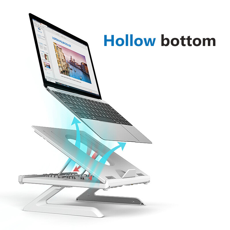 Soporte plegable para portátil, altura ajustable, para Macbook Pro, Lenovo, Lapdesk, soporte de refrigeración para ordenador con soporte para teléfono