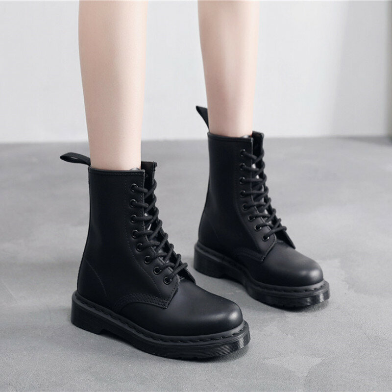 Martin Boots Women Genuine Leather Shoes Winter Boots Shoes Woman Casual Couple Unisex Autumn Botas Mujer Female Ankle Boots