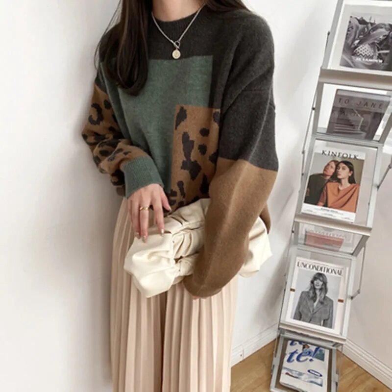 Sueters De Mujer Moda 2021 pullover lavorato a maglia Casual allentato coreano autunno inverno maglieria morbida maglione Vintage femminile abbigliamento donna