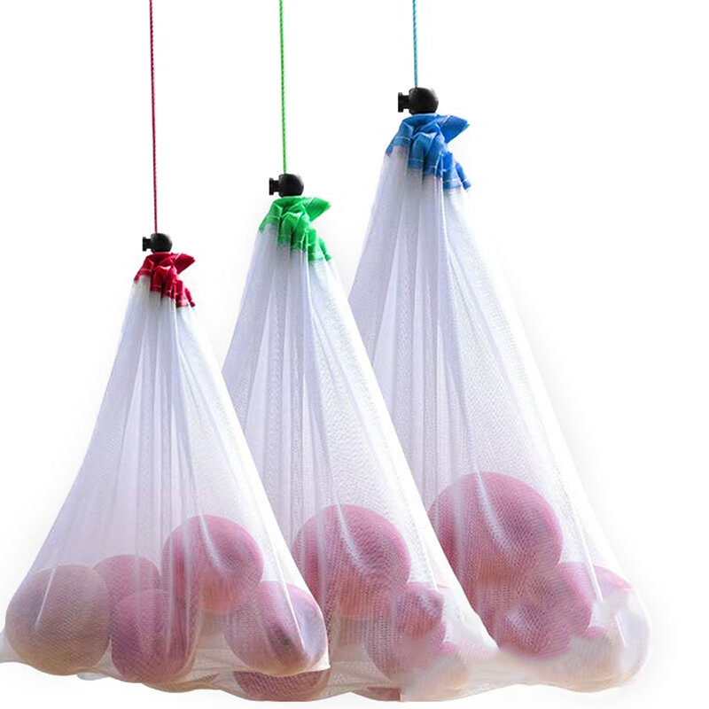 حقيبة شبكية بيئية قابلة لإعادة الاستخدام لتخزين ألعاب الفاكهة والخضروات ، قابلة للغسل والتنفس ، 3 أحجام مختلفة ، 12 قطعة