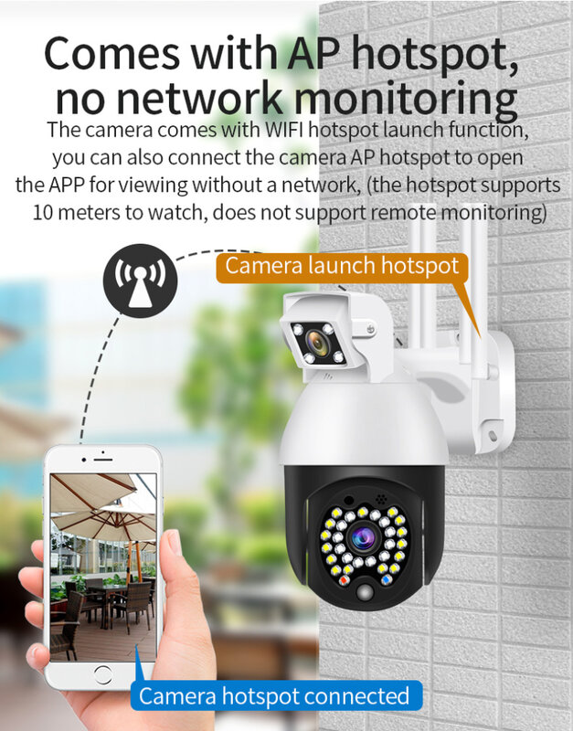 Kedatangan Baru 1080P Kamera WIFI Keamanan Luar Ruangan 1080P PTZ Kecepatan Kubah Kamera IP Nirkabel CCTV Pan Tilt IR Pengawasan Jaringan P2P