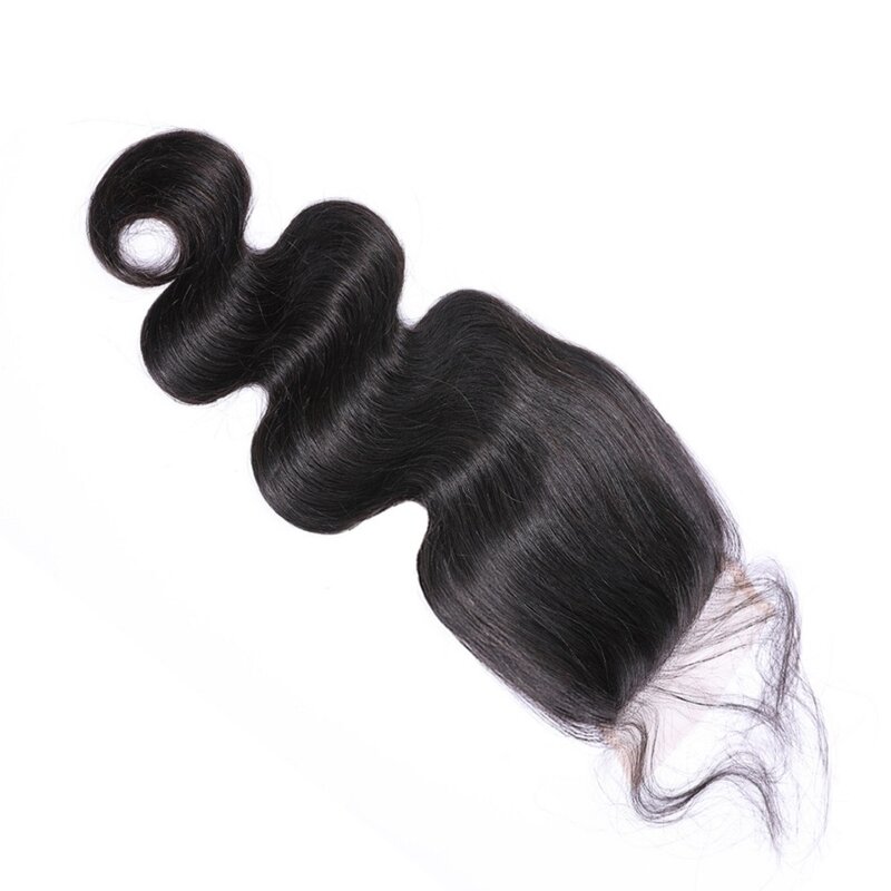 Body Wave 4x4 PU Silk Base Lace Closure Full Machine Made Human Hair Closure Only 20 Inch Free Part Baby Hair For Black Women