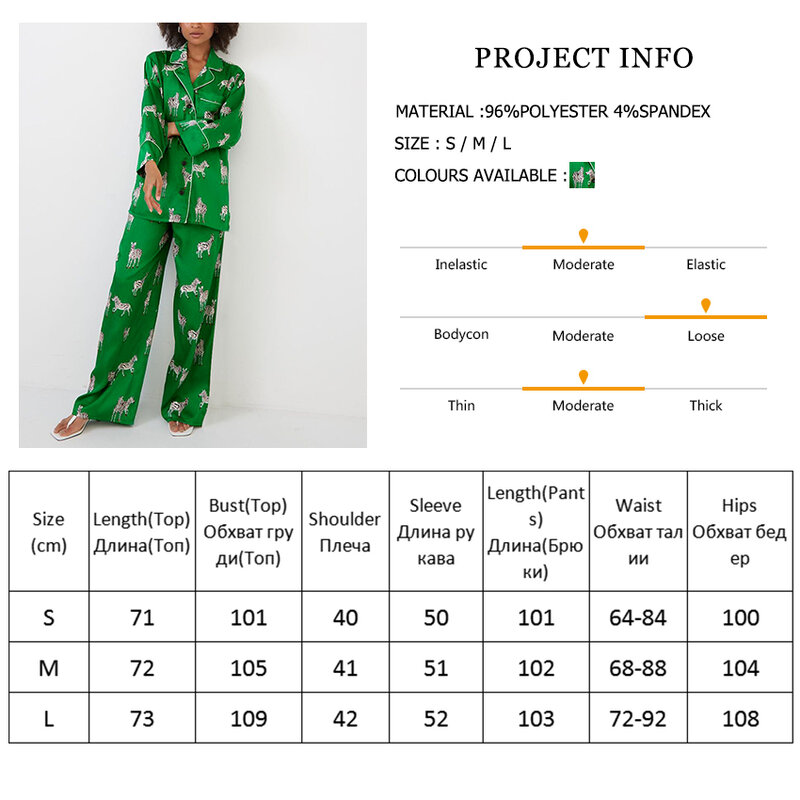 Hiloc Zebra Print Home Suit For Women Pajama Satin Long Sleeve Sleepwear 2021 Chic Pattern Set Woman 2 Pieces Pocket Autumn