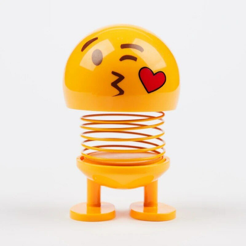 Emojied Paket Mainan Kepala Bergerak Musim Semi Wajah Tersenyum Kepala Menggeleng Boneka Dekorasi Mobil Keluarga Liontin Mainan Anak-anak Hadiah Tahun Baru Lucu