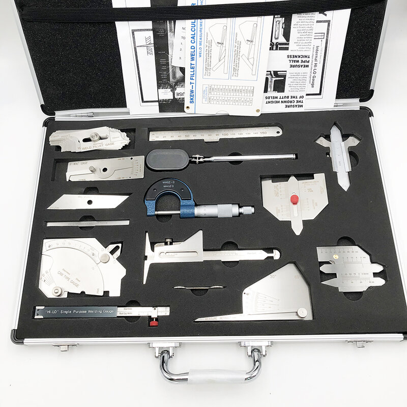 13 pezzi strumenti di saldatura in acciaio inossidabile Kit di misuratori di misura calibro di ispezione della saldatura combina Kit righello di saldatura