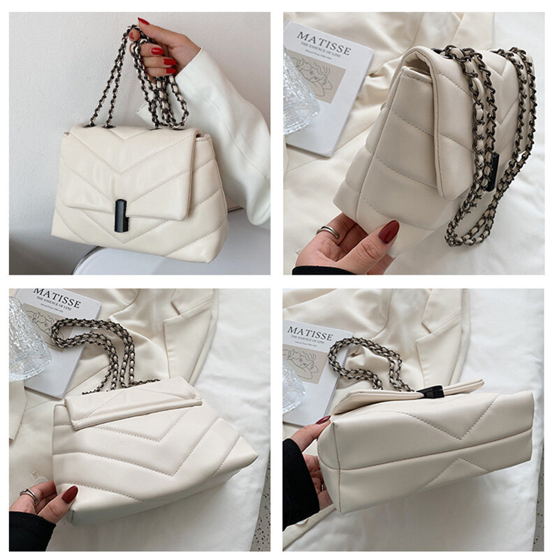 Moda de couro ombro crossbody sacos para as mulheres 2021 novo saco do mensageiro luxo designer corrente pequeno quadrado saco sac epaule