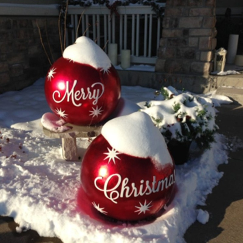 2022 60 см рождественские шары, надувные рождественские шары, украшения для улицы, праздничная атмосфера, шары, игрушки, маленький фонарь, пода...