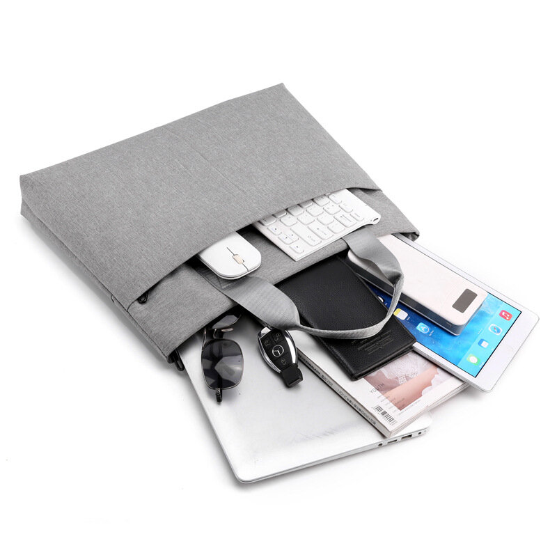 Bolsa masculina para laptop e escritório, pasta de cor sólida para homens, casual e para lazer