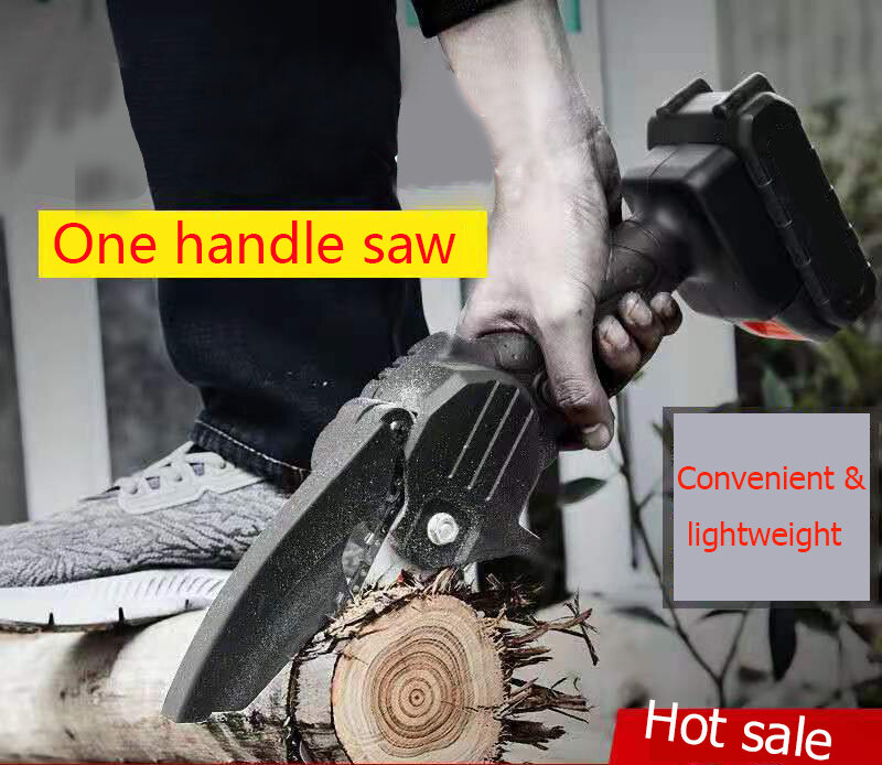New Mini DC One Hand Chain Saw Portable 4 Inch Battery DIY Outdoor Pruner Rechargeable Shear Garden Cordless Branch Wood Cutter