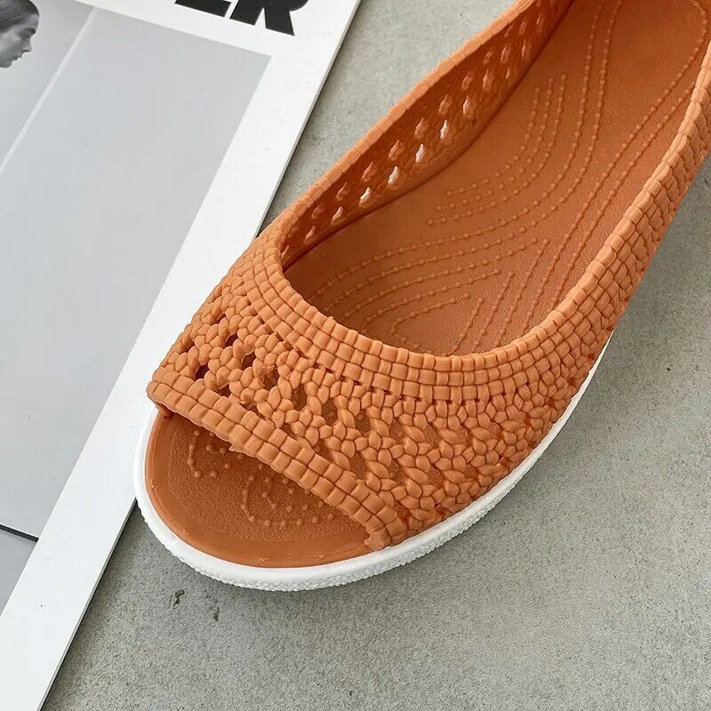 Zapatos de malla para mujer, zapatillas de tela de Beijing, transpirables y huecas, informales, sandalias de verano, 2021