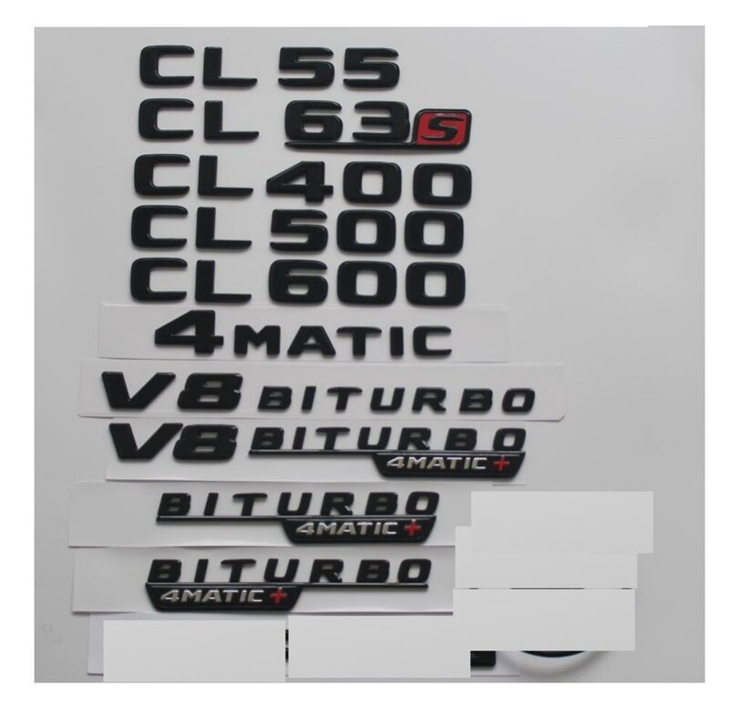 أسود لمرسيدس بنز C215 C216 كوبيه CL55 CL63 CL65 AMG CL400 CL500 CL600 4MATIC الجذع الخلفي ستار شعارات شارات شعار