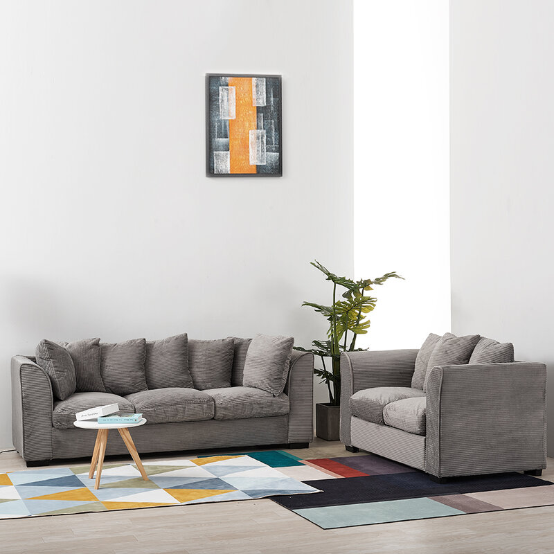 Panana диван-угловой диван-кровать, мягкая на ощупь синельная ткань, подушки в комплекте (серый)