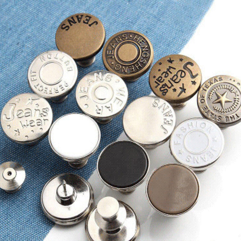 Bottoni Jeans Staccabili Per La Riparazione Dell'abbigliamento Teegxddy 10 Bottoni Jeans Bottoni In Metallo Fai Da Te Senza Cuciture A 