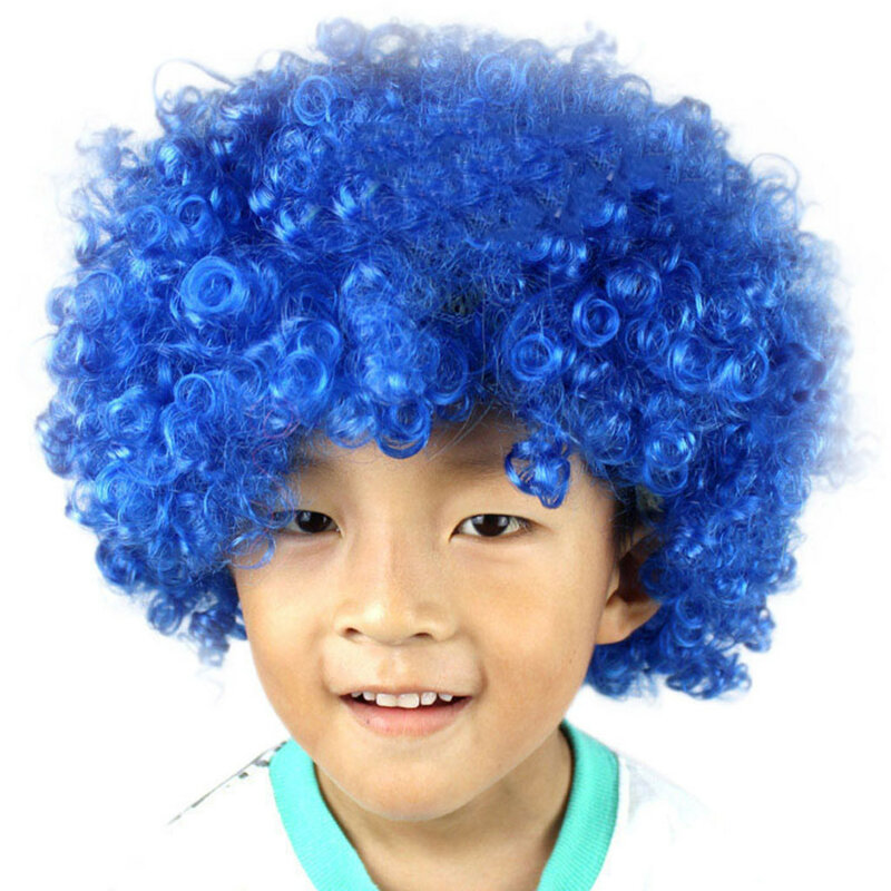 Party Performance Wavy Disco Funny Afro Clown Hair Football Fan-Adult Afro Masquerade Curly Clown Hair Wig Cosplay Hair Kid Gift