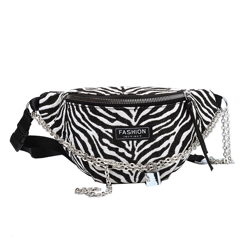Zebra pattern PU Leather Fanny Packs Women 2021 Spring Fashion Waist Packs Female Phone Purses Ladies Chest Bags