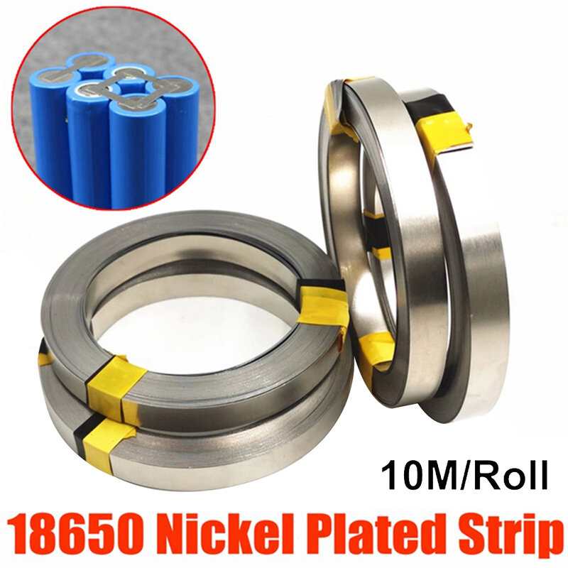 Nichel Strip10m 18650 batteria agli ioni di litio piastra in lamiera di nichel connettore per cintura in acciaio nichelato saldatrice a punti saldatore a batteria