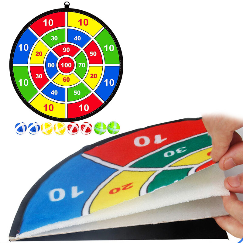 1Pc Pesta Dart Game Plate Set Anak Panah Papan Satu Sisi Papan Dart dengan 8 Bola untuk Anak-anak Anak Panah permainan Pesta Keluarga Permainan