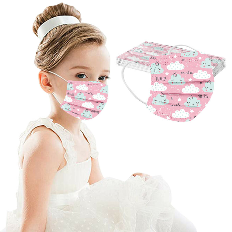 Mascarilla facial desechable con estampado de galaxia para niños y niñas, máscara Industrial de 3 capas con elásticos para las orejas