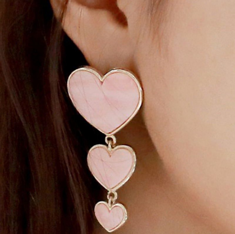 Regalo di compleanno degli orecchini della pietra preziosa a forma di cuore della lega creativa dei gioielli delle donne