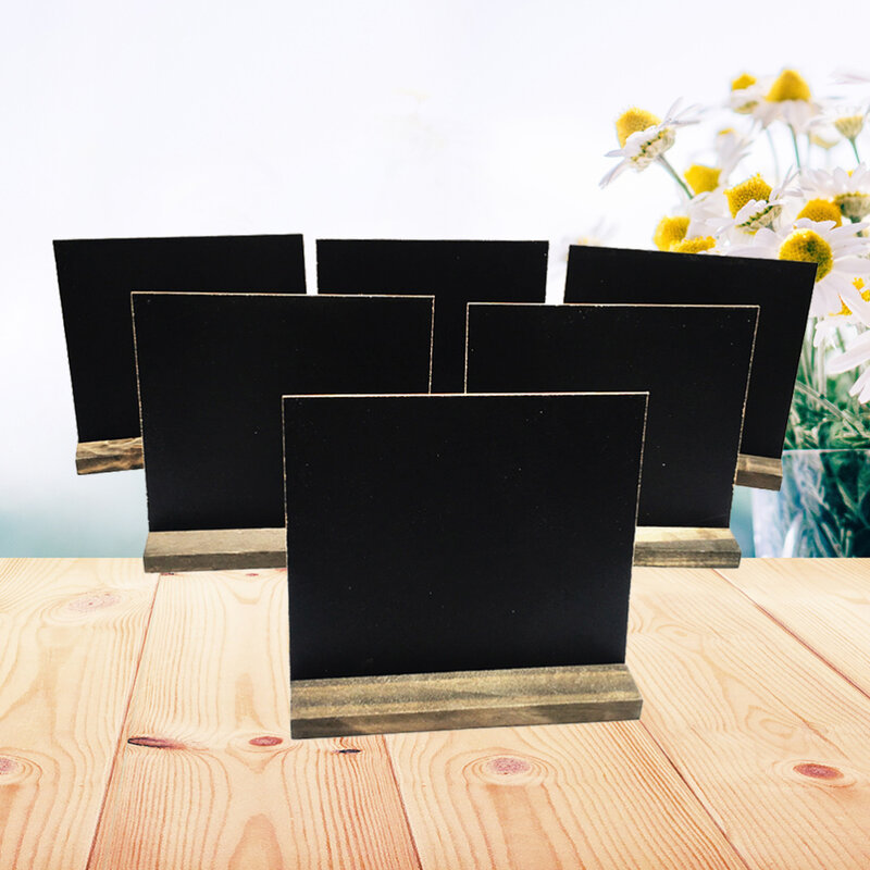 8pcs Mini Tabletop Chalkboards Signs Wooden Framed Small Blackboard with Removable Base for Restaurant Wedding