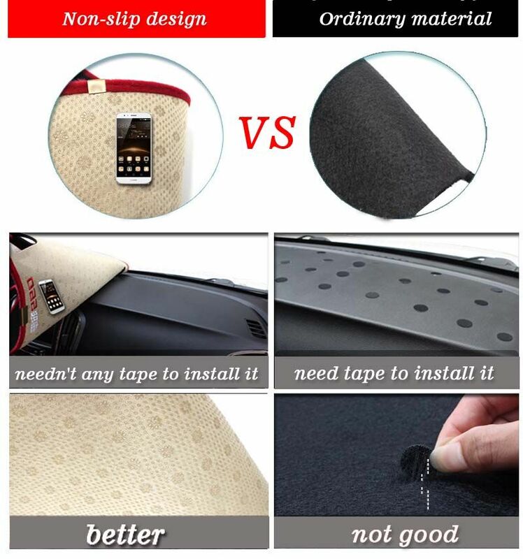 RKAC Car dashboard cover mat for Audi old A6L 2004-2011 years Left hand drive dashmat pad dash covers auto dashboard accessories
