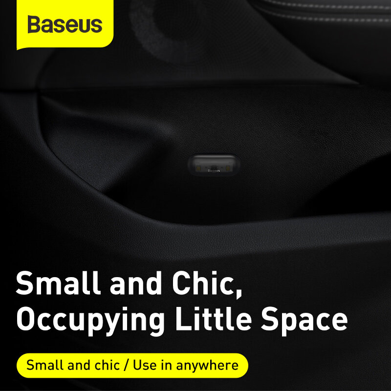 Baseus – lampe de poche LED Portable pour voiture, 2 pièces, Mini, magnétique, tactile, éclairage d'intérieur, veilleuse