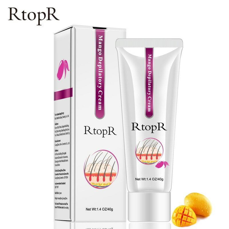 RtopR Mango Hair Removal Depilatory Cream for Armpit Legs Body Painless Hair Wax Removal Unisex Non-Irritating 40g